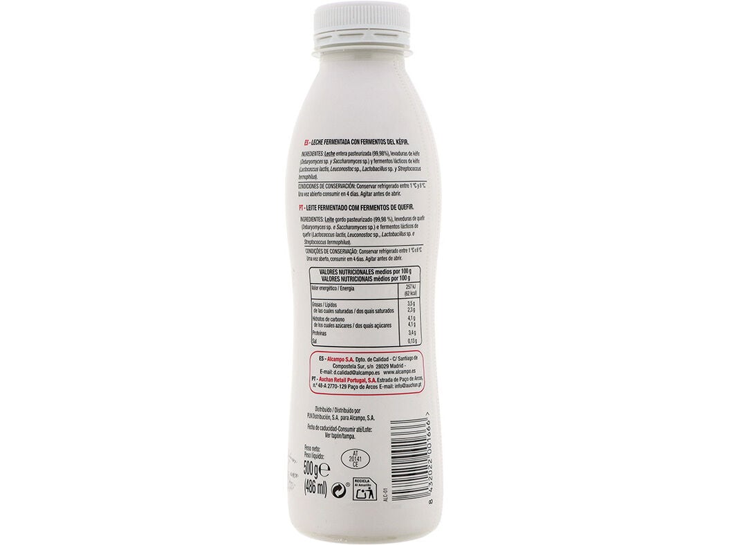KEFIR LIQUIDO AUCHAN NATURAL 500G image number 1