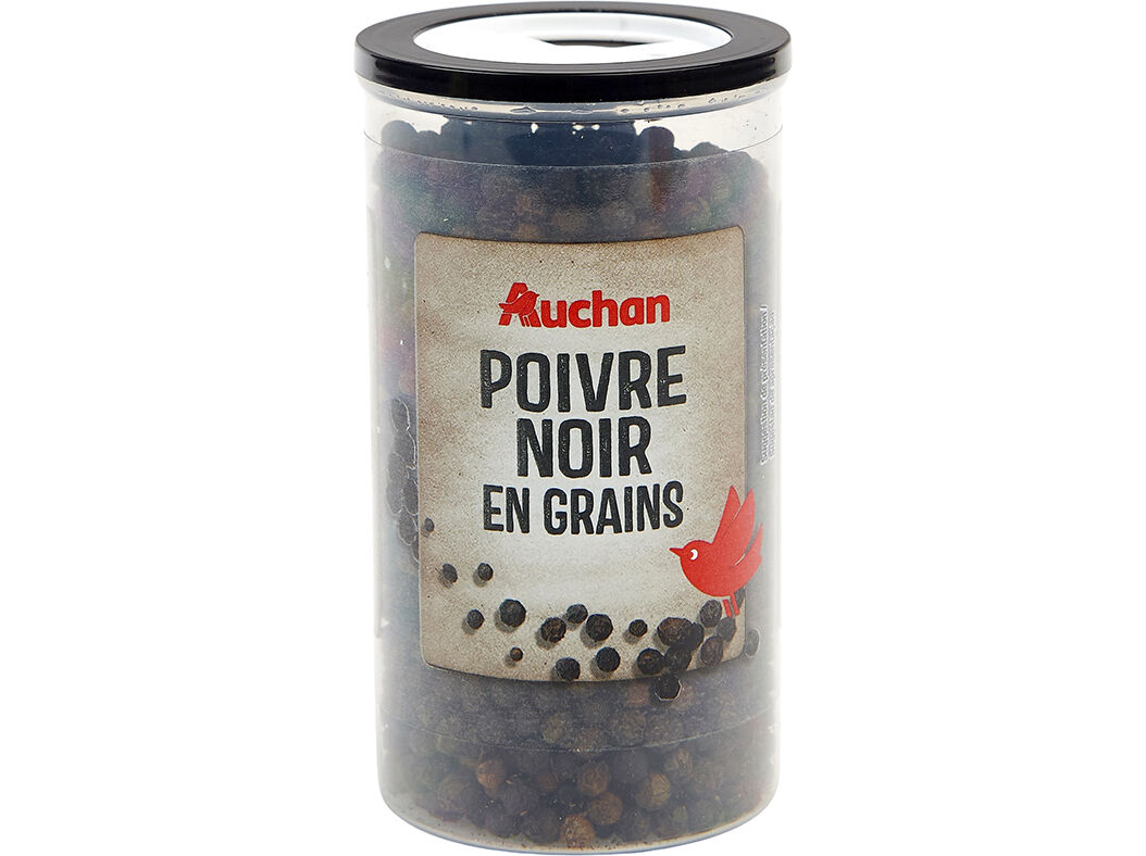 PIMENTA AUCHAN PRETA EM GR&Atilde;OS FRASCO 100G