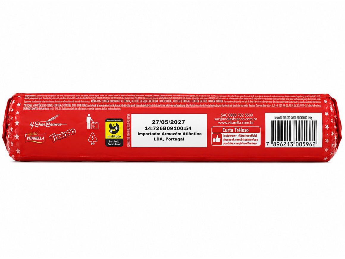BISCOITO VITARELLA TRELOSO BRIGADEIRO 120G image number 1