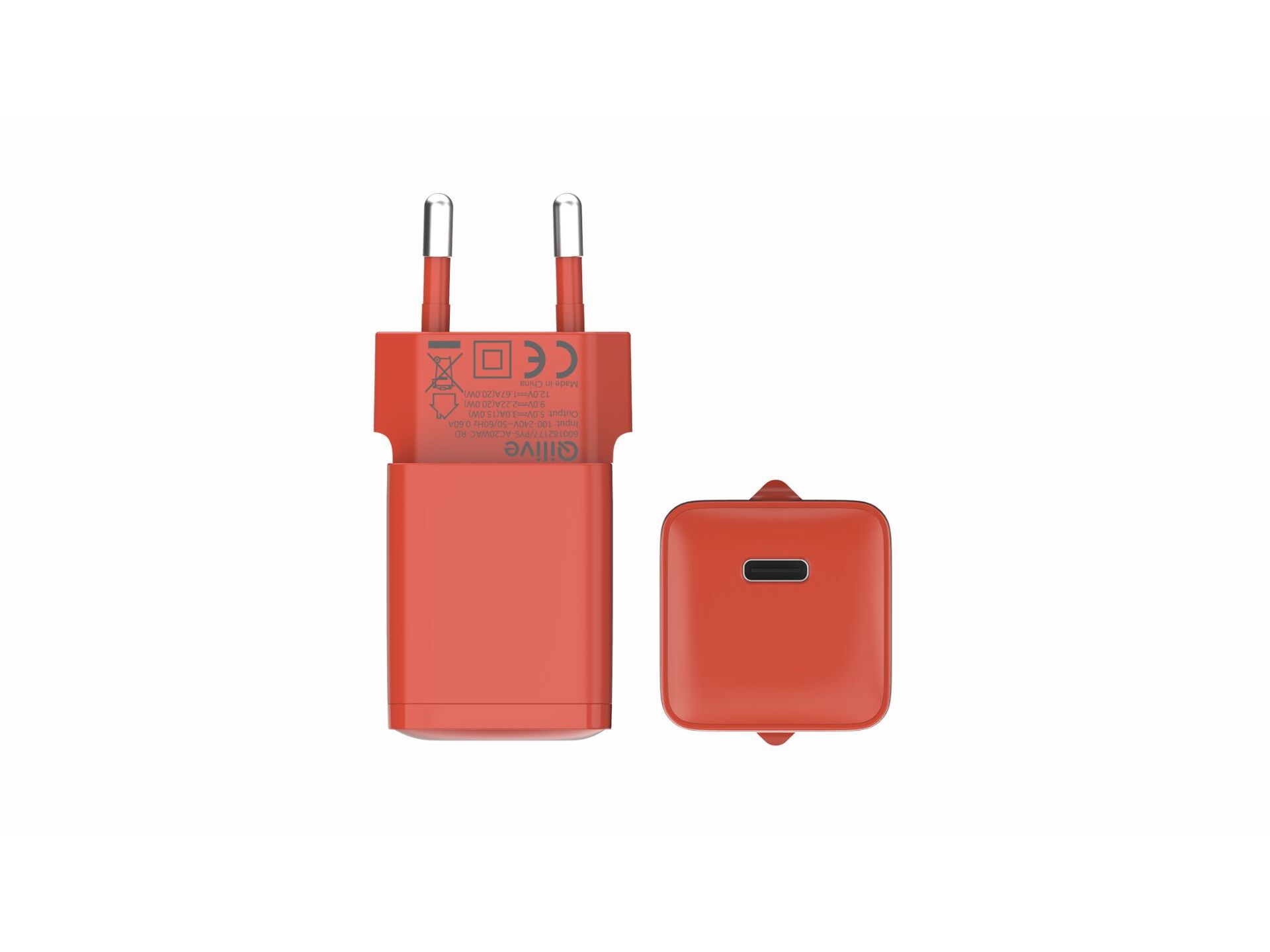 CARREGADOR USB C QILIVE 600182177 VERMELHO 20W P1 image number 0