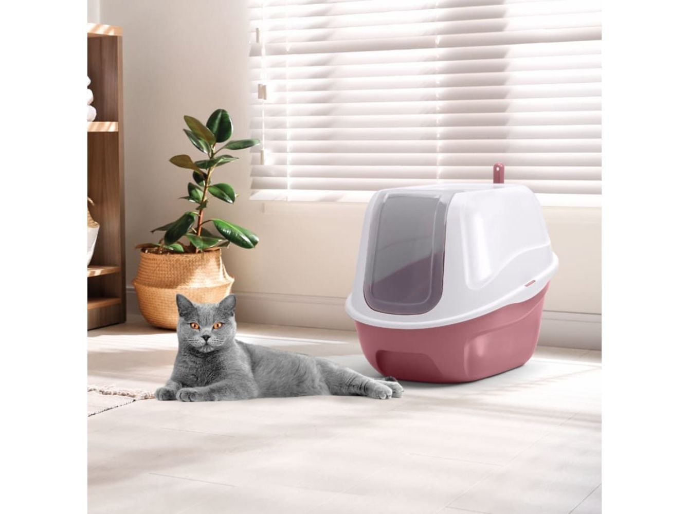 WC PARA GATO IMAC BRANCO E ROSA 55X40.5X42CM image number 1