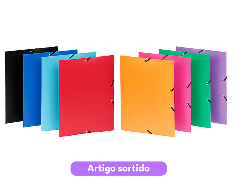 CAPA COM EL&Aacute;STICOS A4 VIQUEL OPACA LOMBADA 1.5CM CORES SORTIDAS image number 0