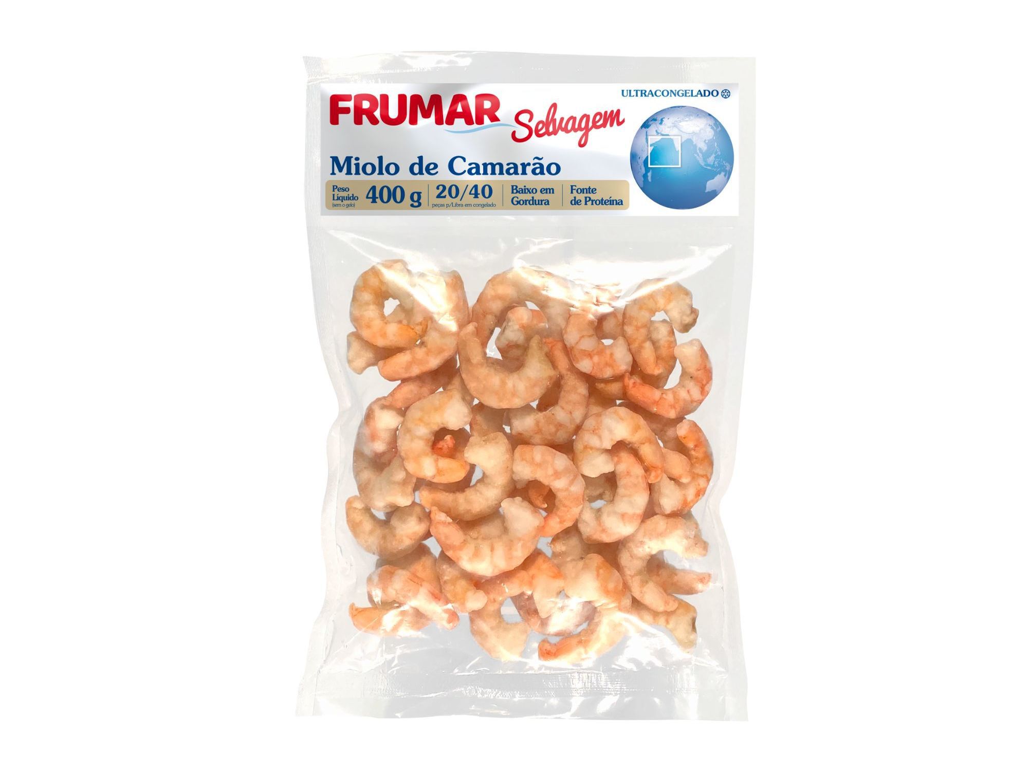 MIOLO CAMAR&Atilde;O SELVAGEM FRUMAR 20/40 ULTRACONGELADO 400 GR