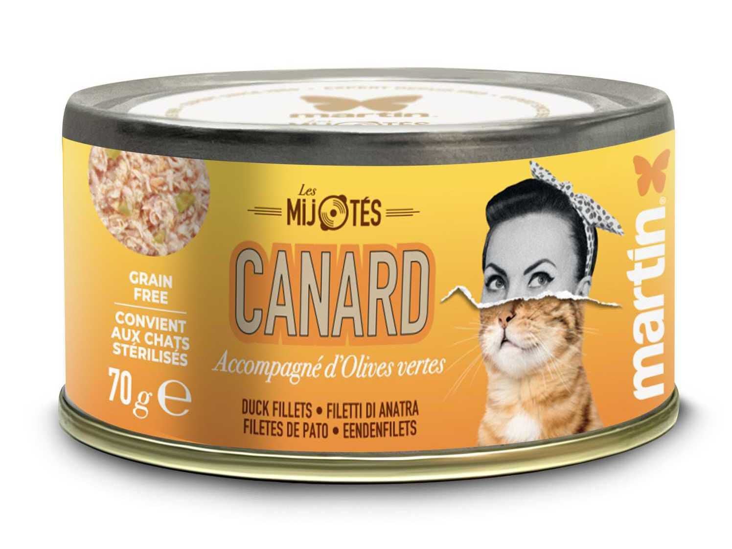 COMIDA H&Uacute;MIDA MARTIN SELLIER GATO PATO&AZEITONAS 70G image number 0