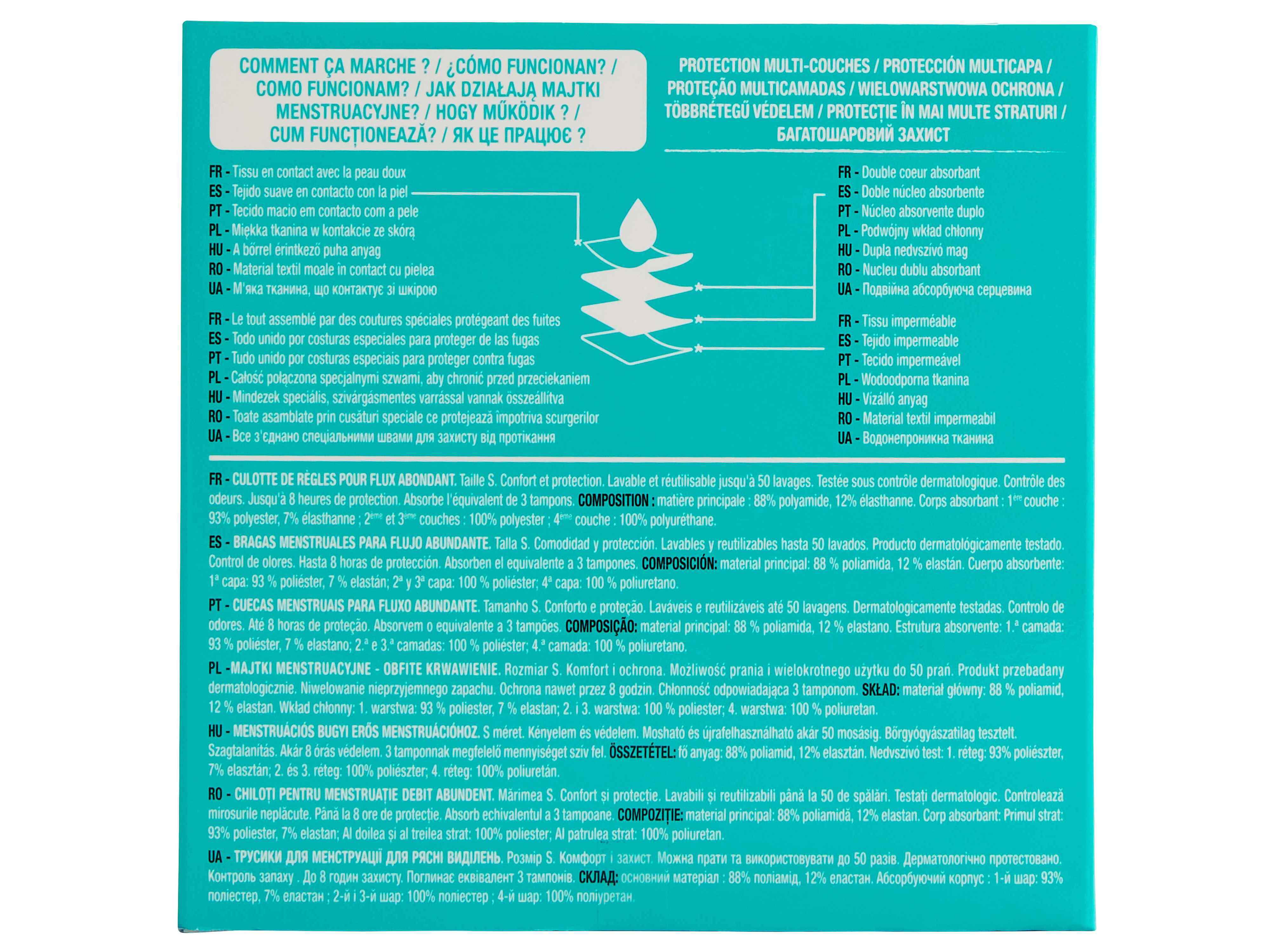 CUECAS MENSTRUAIS AUCHAN PRETO FLUXO ABUNDANTE S 3UN image number 2