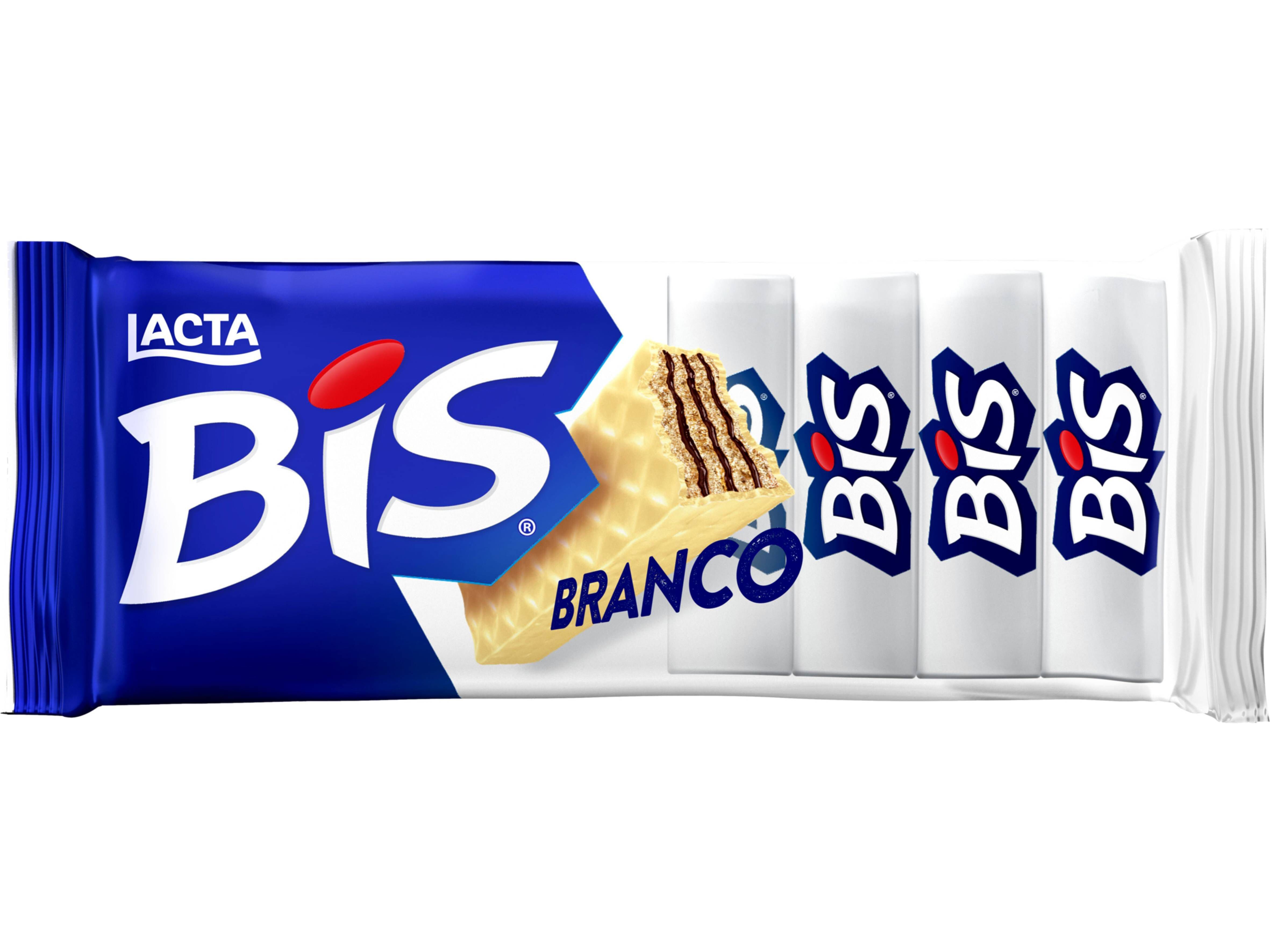 BOLACHA WAFFER LACTA BIS CHOCOLATE BRANCO 100G image number 1
