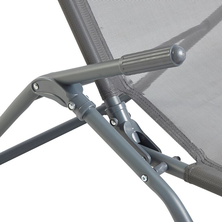 ESPREGUI&Ccedil;ADEIRA GARDENSTAR METAL E TEXTILENE CINZENTO 58X34X98CM image number 3