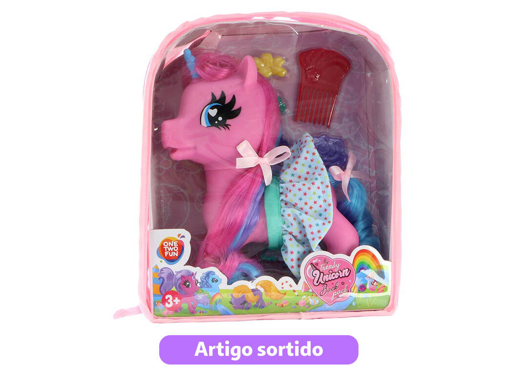 MOCHILA COM UNIC&Oacute;RNIO E ACESS&Oacute;RIOS ONE TWO FUN MODELOS SORTIDOS image number 1