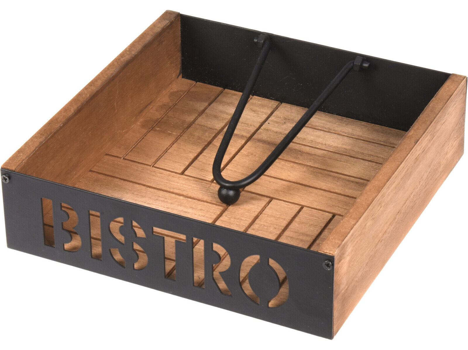 PORTA GUARDANAPOS EM MADEIRA 18X18X5CM image number 1