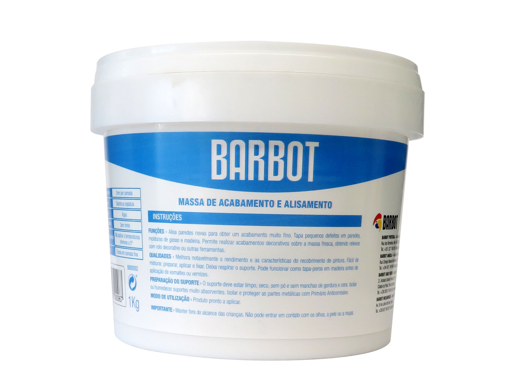 MASSA DE ACABAMENTO (PASTA) BARBOT 1KG image number 1