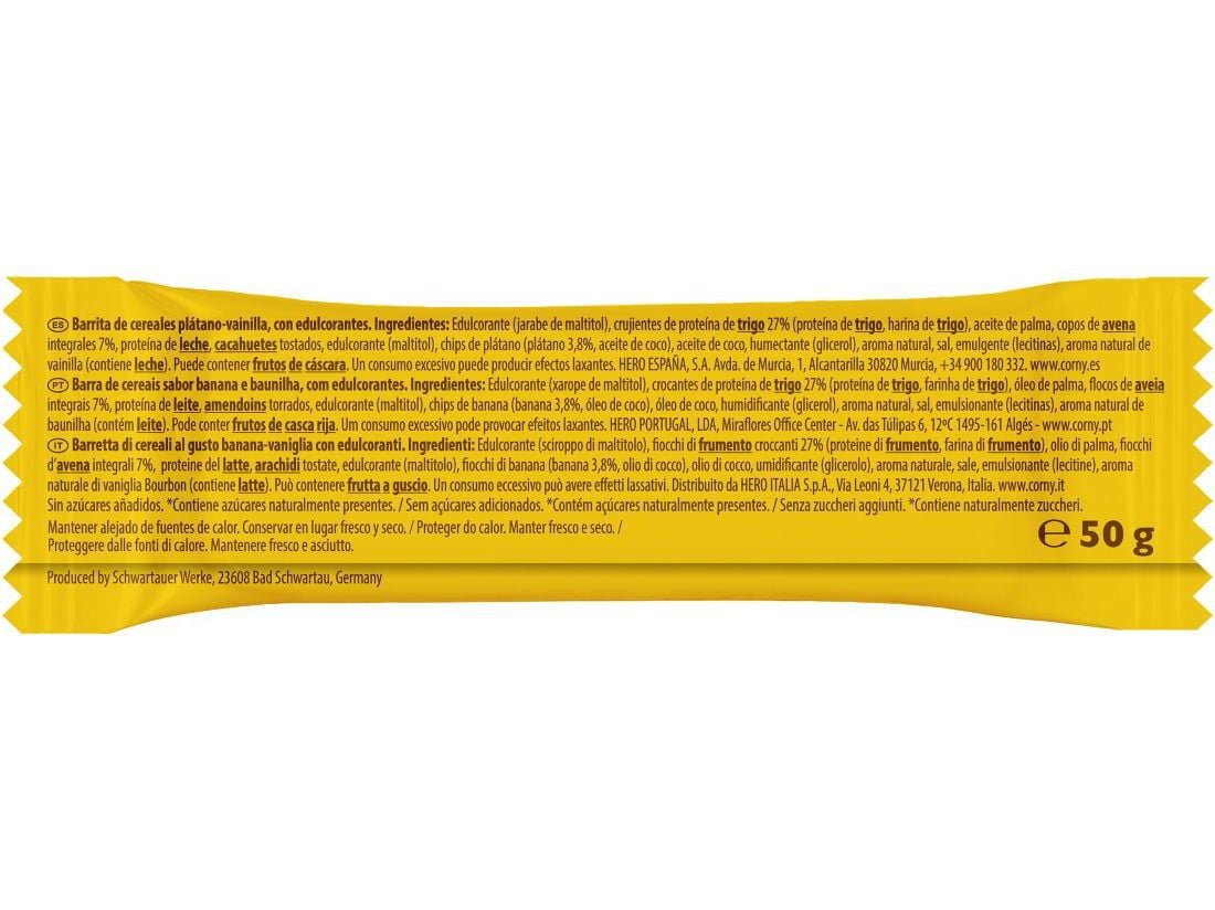 BARRA DE PROTE&Iacute;NA CORNY BIG BANANA E BAUNILHA 50G image number 1