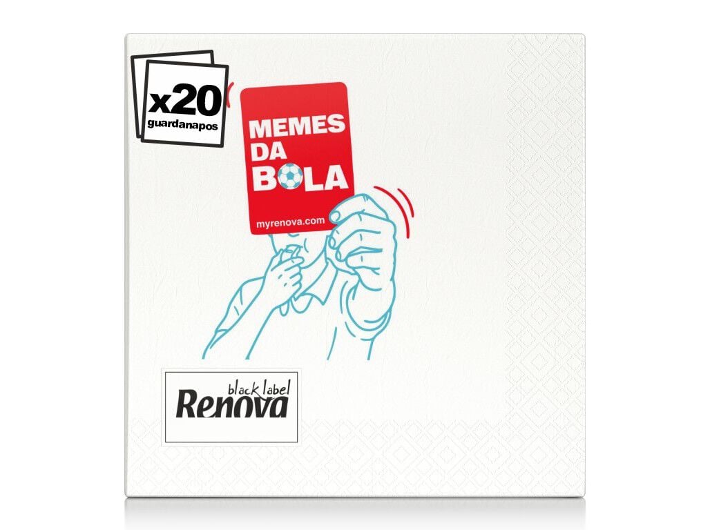 GUARDANAPOS PAPEL RENOVA MEMES DA BOLA 20 UNIDADES
