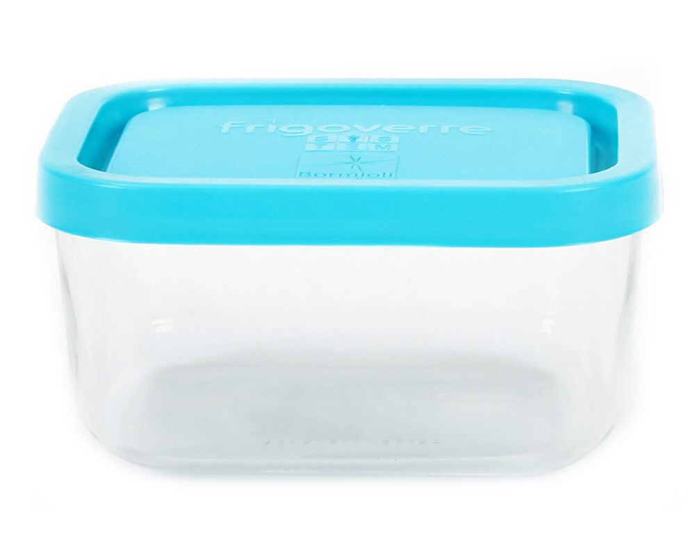 CAIXA HERM&Eacute;TICA FRIGOVERRE VIDRO COM TAMPA AZUL 13X10CM image number 0