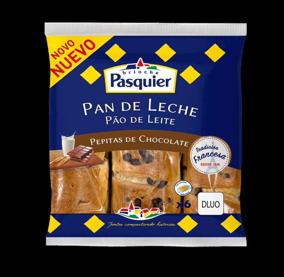 PAO DE LEITE BRIOCHE PASQUIER PEPITAS CHOCOLATE 210 G