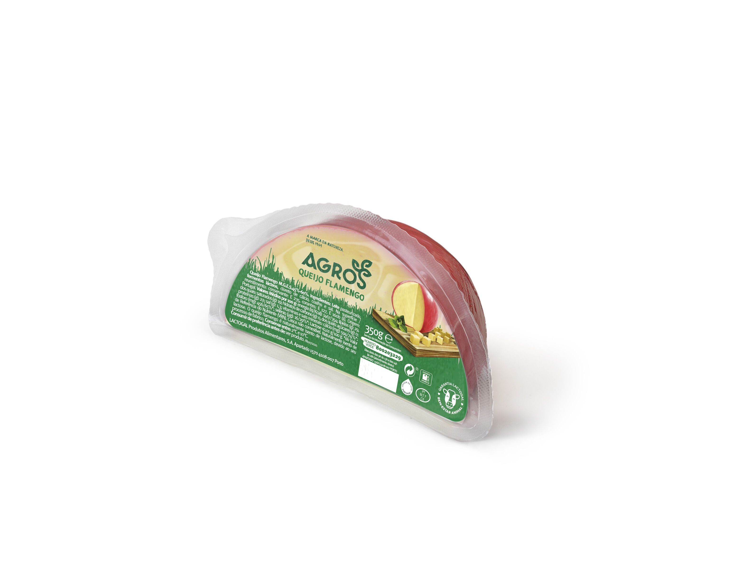 QUEIJO FLAMENGO BOLA AGROS QUARTOS 350 G