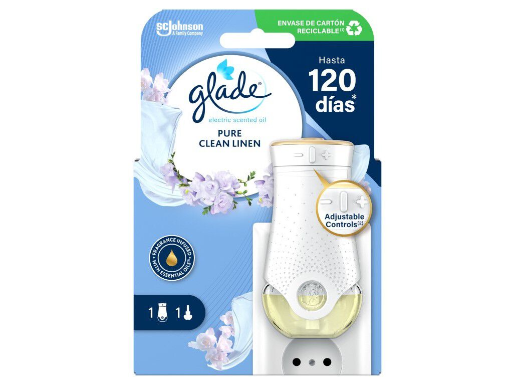 AMBIENTADOR GLADE EL&Eacute;CTRICO APARELHO CLEAN LINEN 20ML