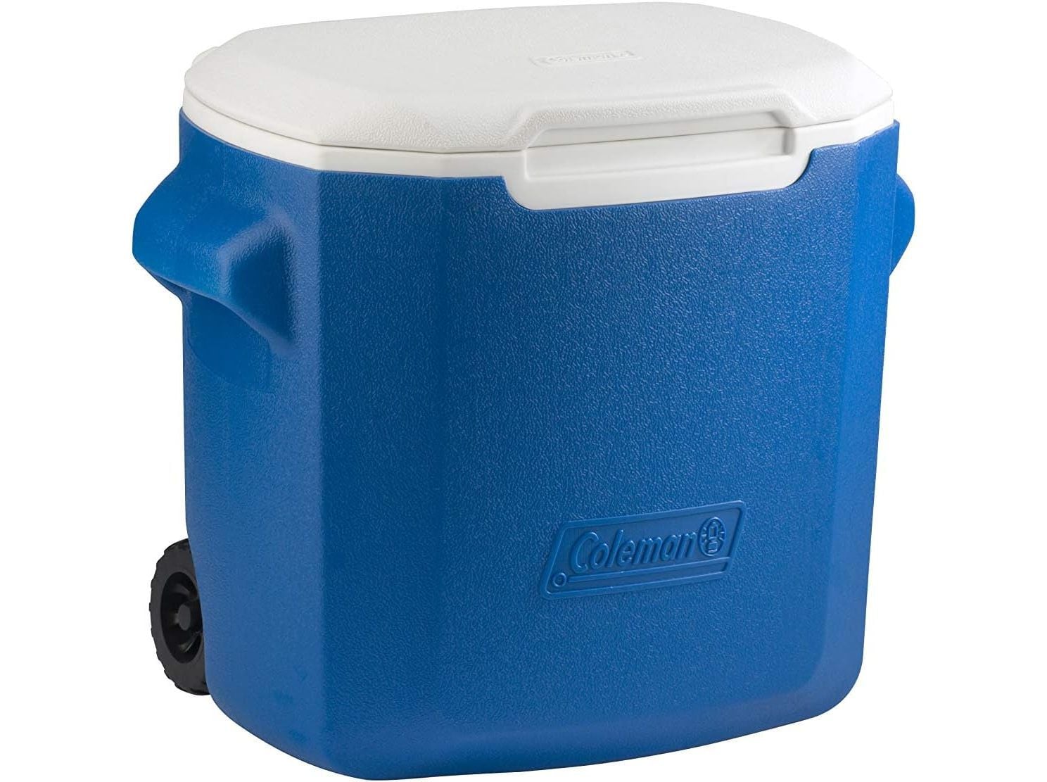 GELEIRA R&Iacute;GIDA COM RODAS COLEMAN AZUL E BRANCO 26L image number 1