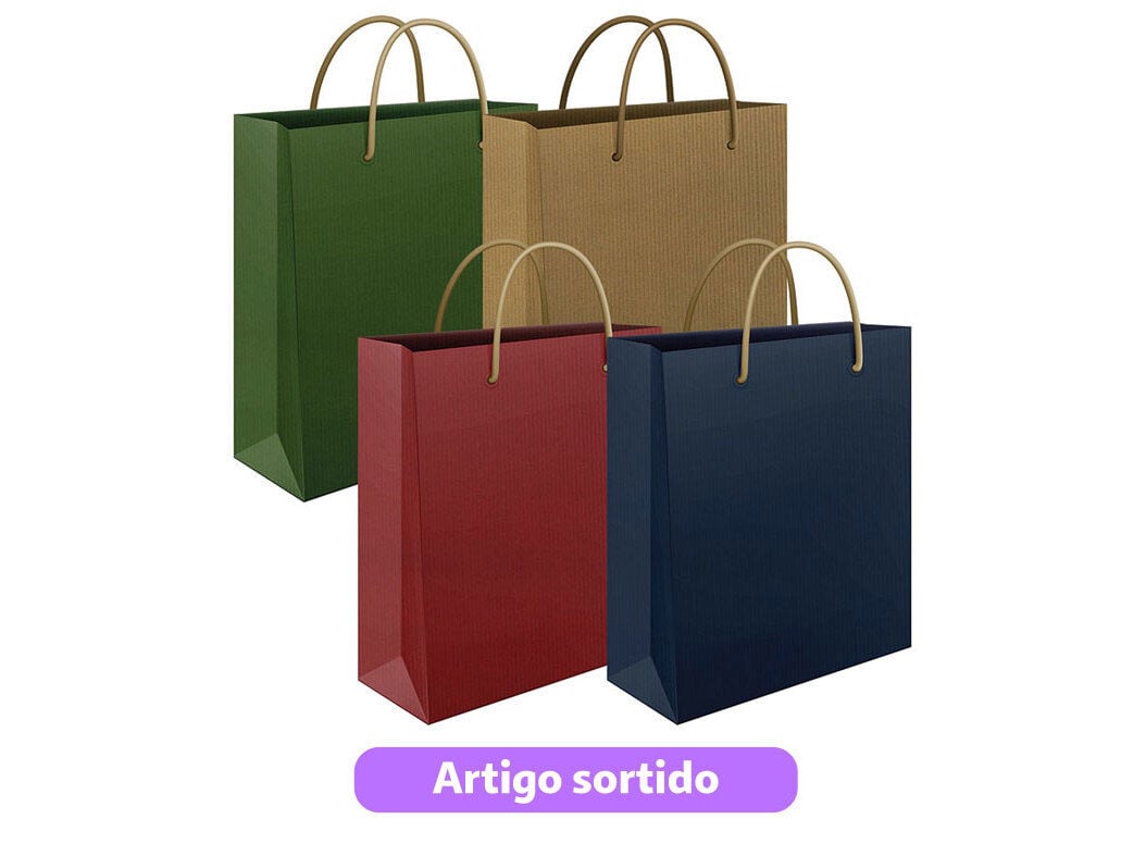 SACO PAPEL KRAFT MITOS LARGE 32X41X12CM CORES SORTIDAS