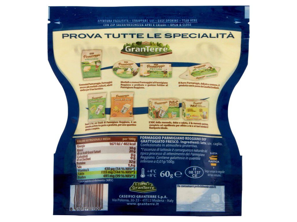 QUEIJO RALADO PARMAREGGIO REGGIANO 60G image number 1