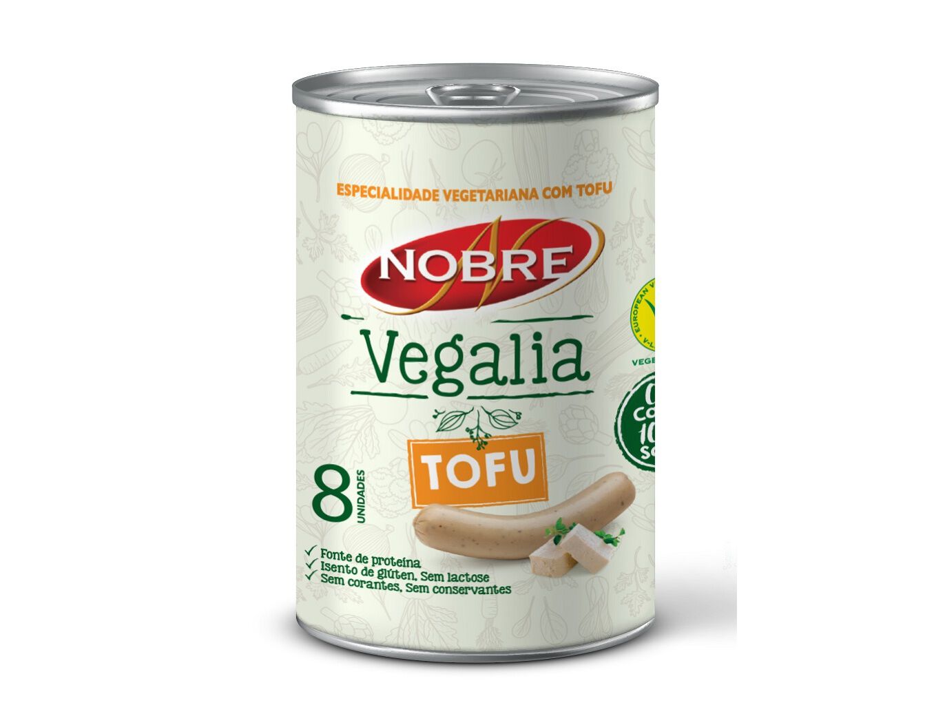SALSICHAS TOFU NOBRE VEGALIA LATA 8 UN 350(160)G image number 1