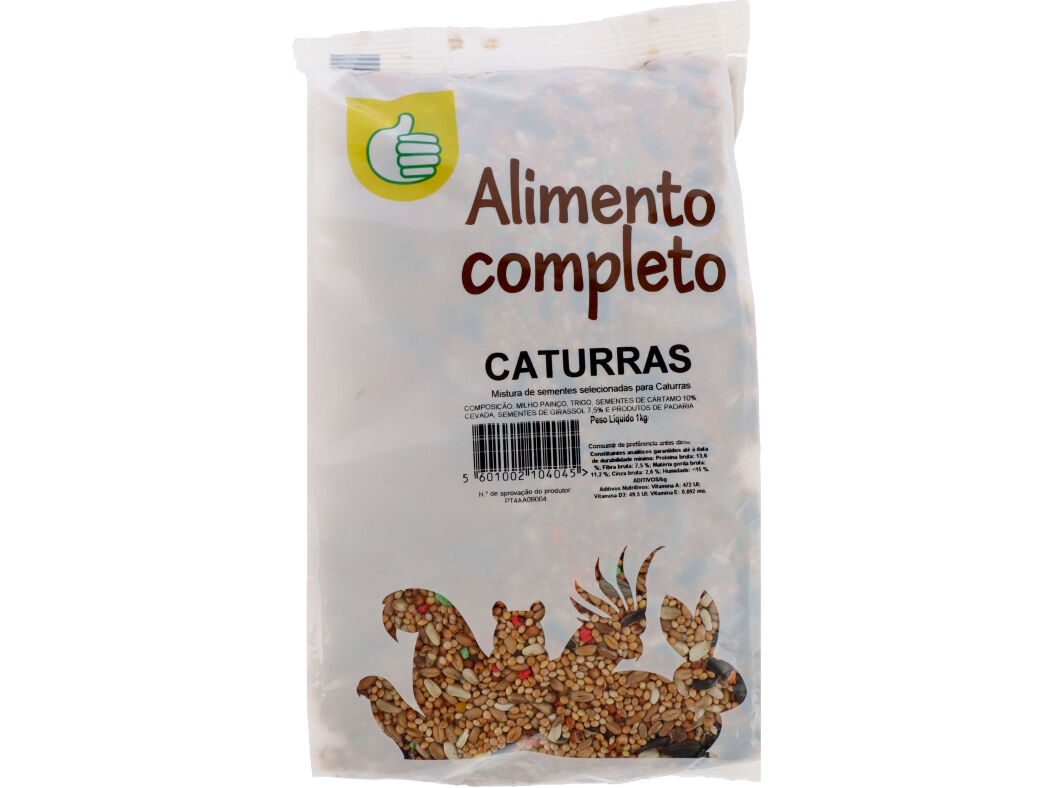 COMIDA PARA CATURRAS POLEGAR MISTURA DE SEMENTES 1KG