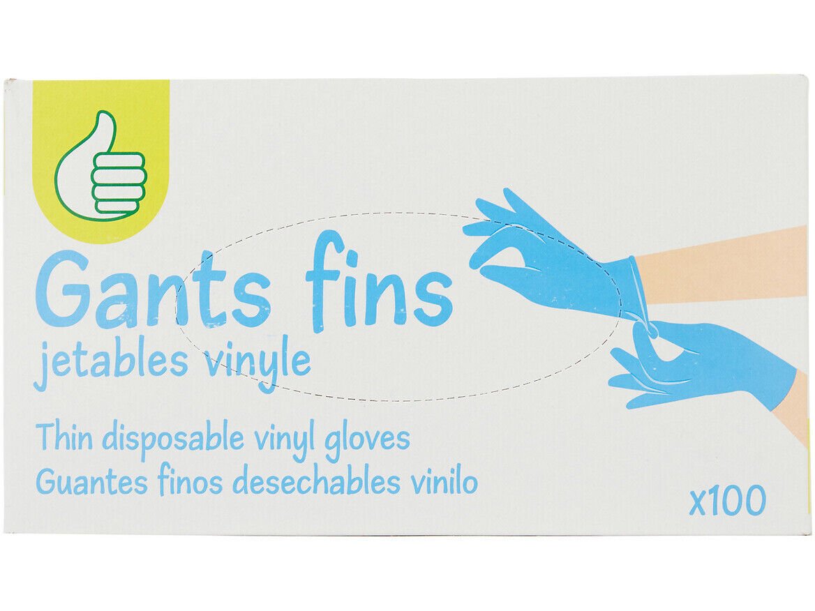 LUVAS DESCART&Aacute;VEIS POLEGAR VINIL FINAS 100UN