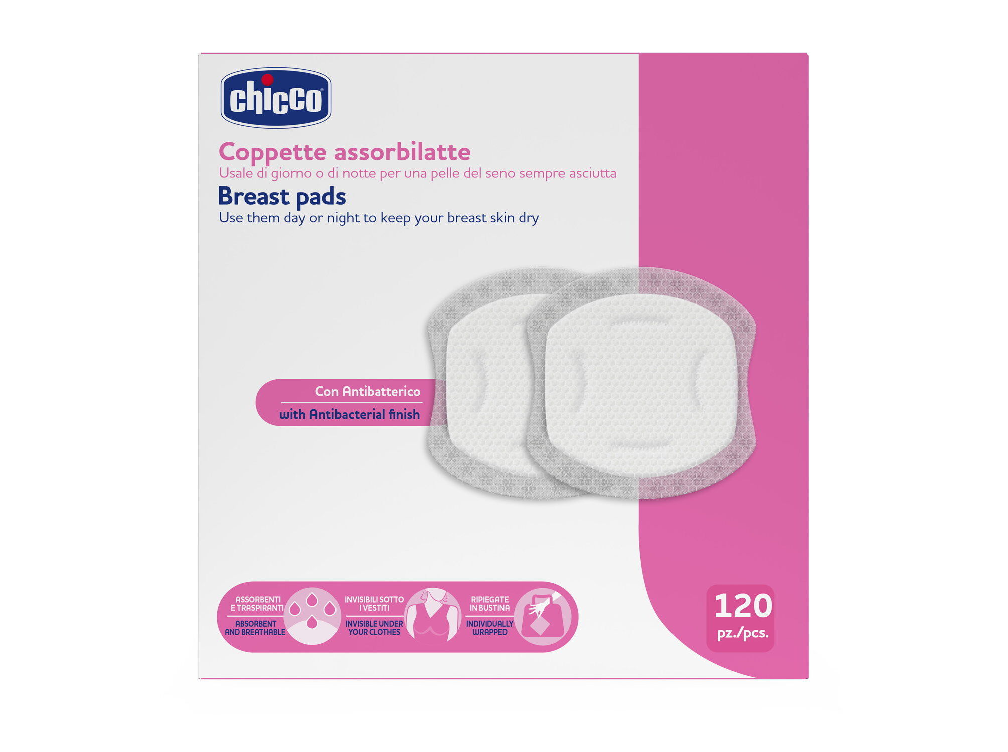 DISCOS ABSORVENTES CHICCO ANTI BACTERIANOS 120UN image number 0