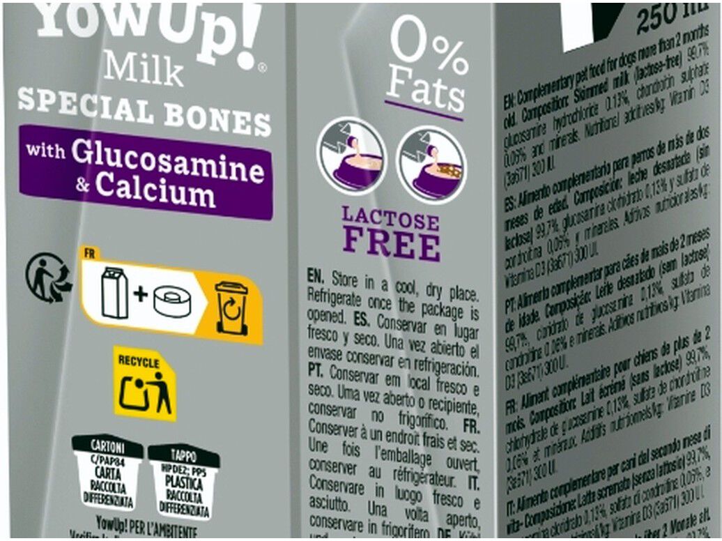 LEITE PARA C&Atilde;O YOWUP SPECIAL BONES 250ML image number 1
