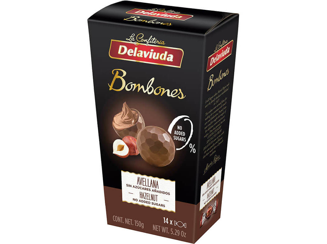 BOMBONS DELAVIUDA CHOCOLATE AVEL&Atilde;S SEM A&Ccedil;&Uacute;CAR 150G image number 0