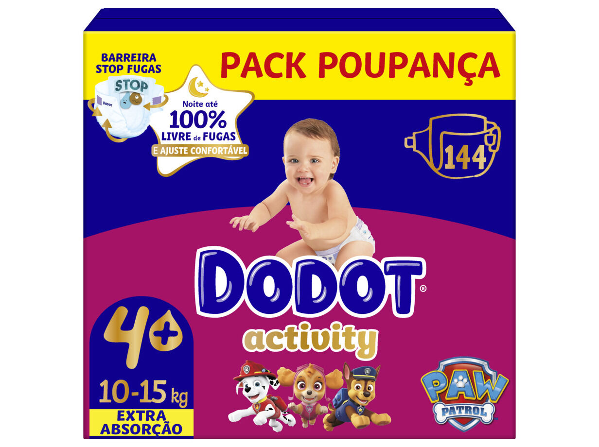 FRALDAS DODOT ACTIVITY EXTRA BOX T4 144UN