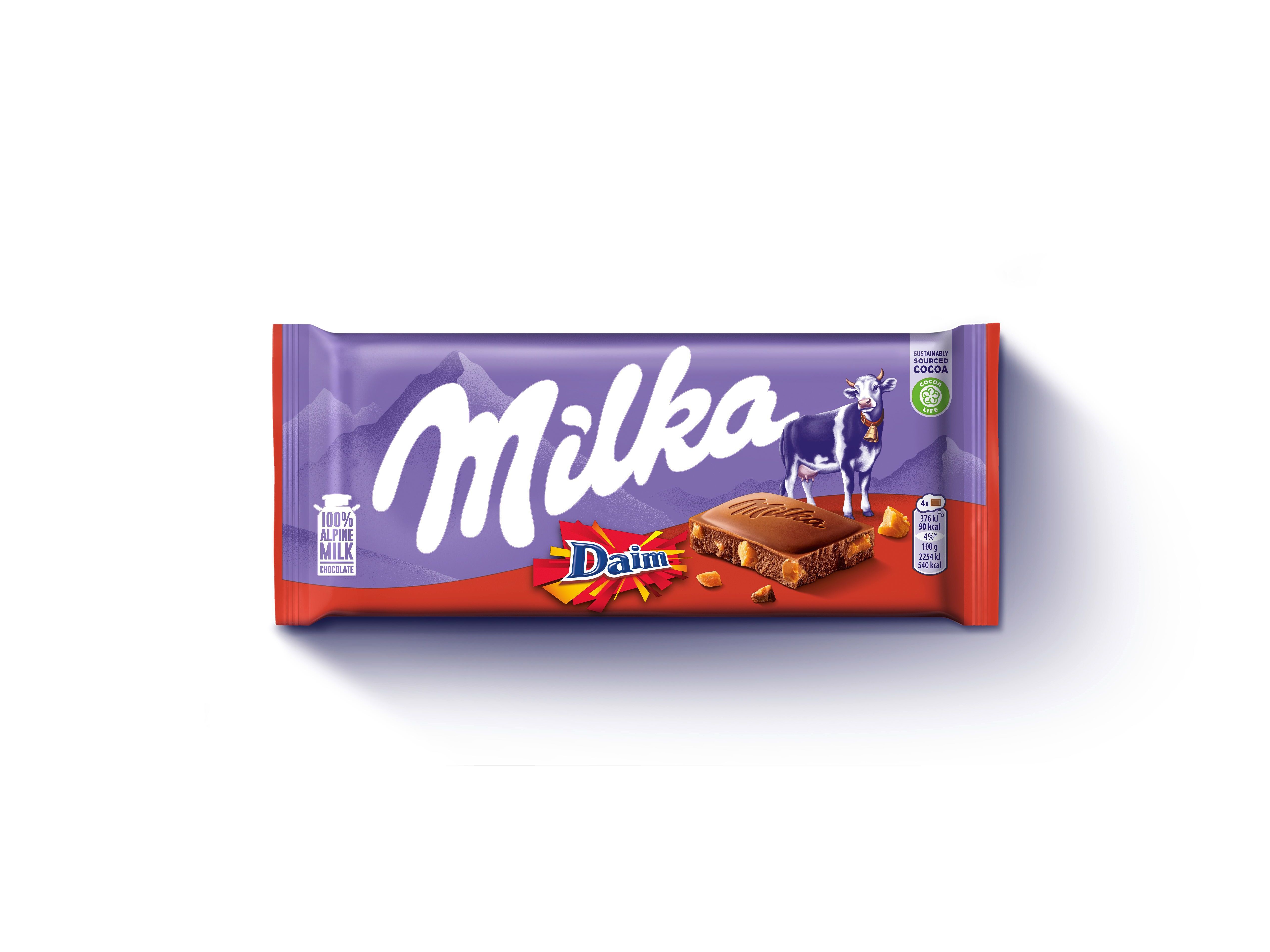 TABLETE CHOCOLATE MILKA DE LEITE DAIM 90G image number 0