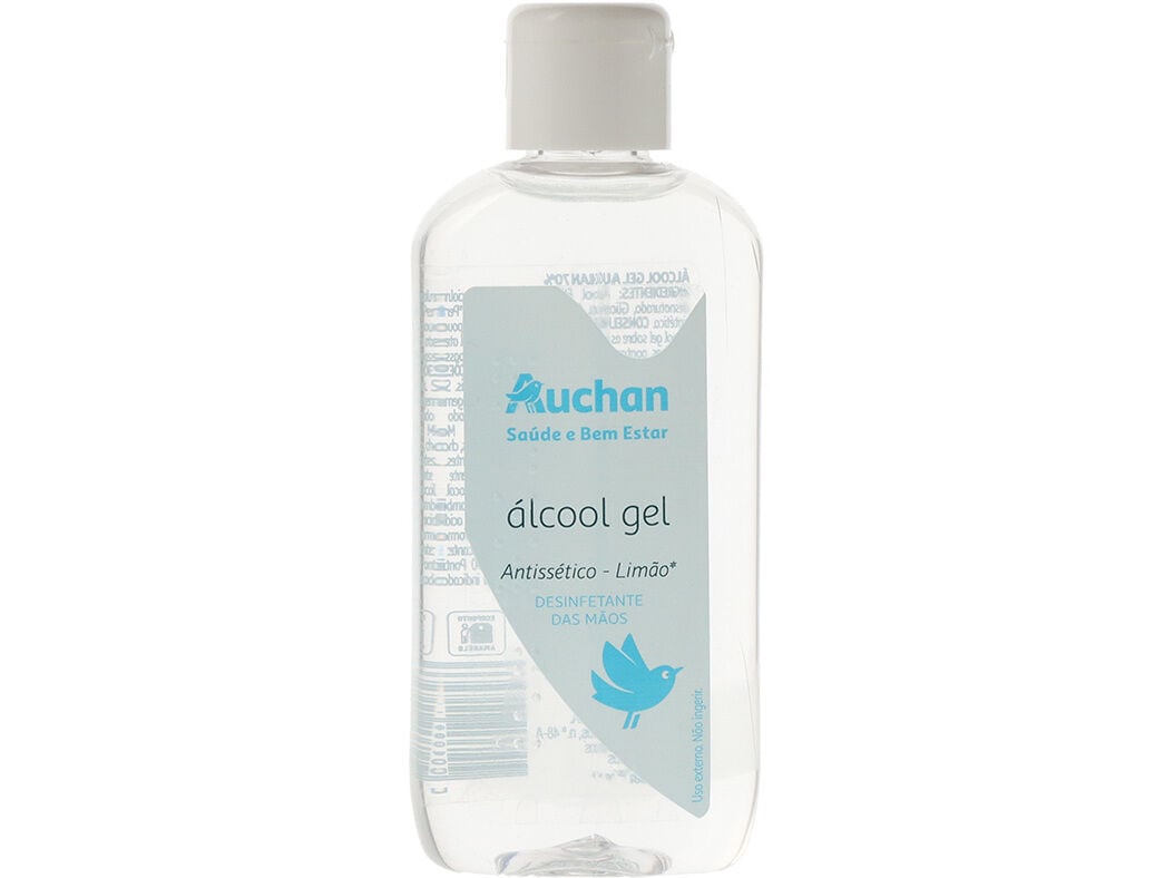 &Aacute;LCOOL GEL AUCHAN SA&Uacute;DE E BEM ESTAR ANTISS&Eacute;TICO LIM&Atilde;O 100ML