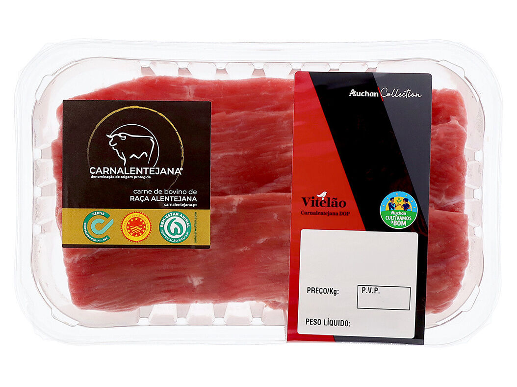BIFE EXTRA FINO VITEL&Atilde;O CARNALENTEJANA DOP AUCHAN CULTIVAMOS O BOM KG