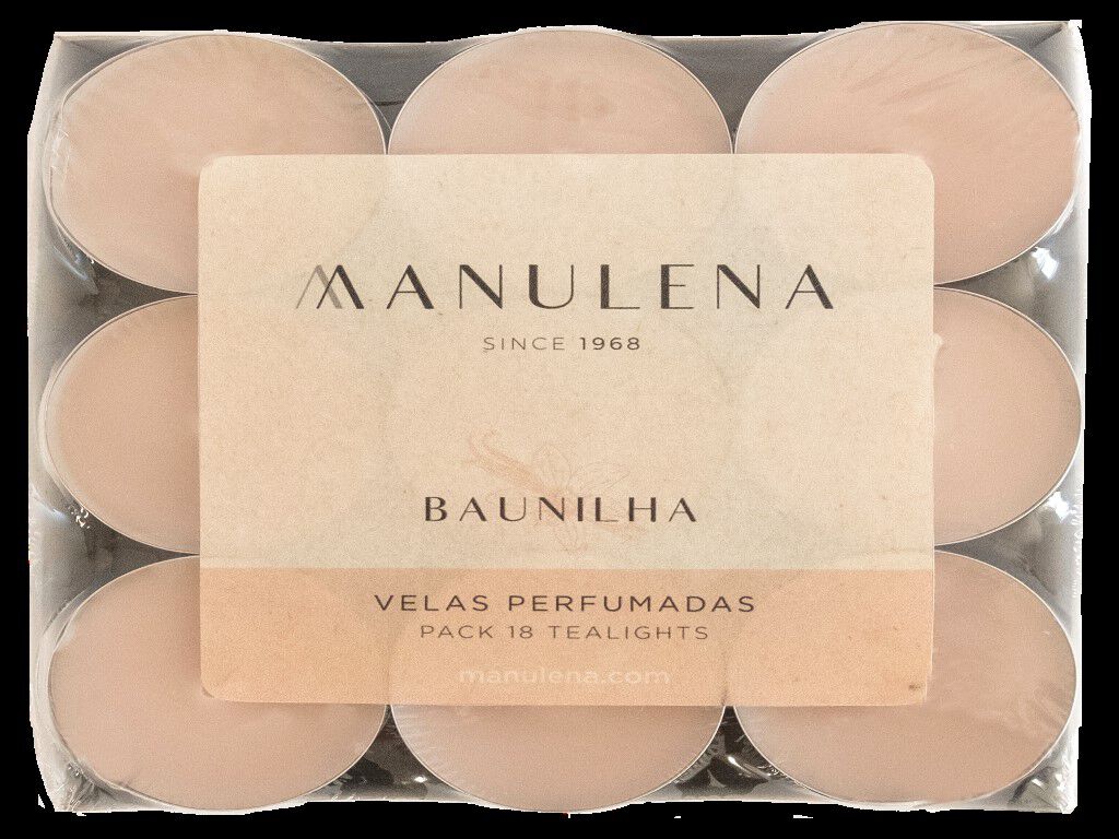 TEALIGHTS COM AROMA MANULENA BAUNILHA 11G 18 UNIDADES