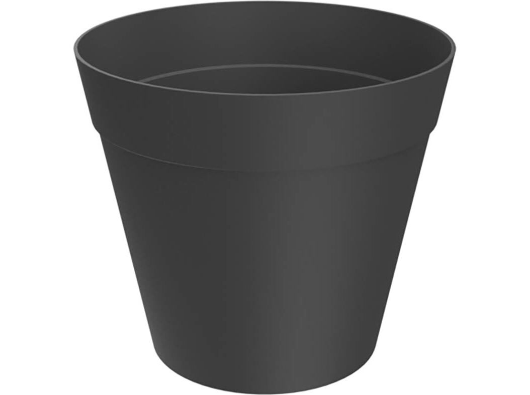VASO DE PL&Aacute;STICO GARDENSTAR PRETO &Oslash;25CM