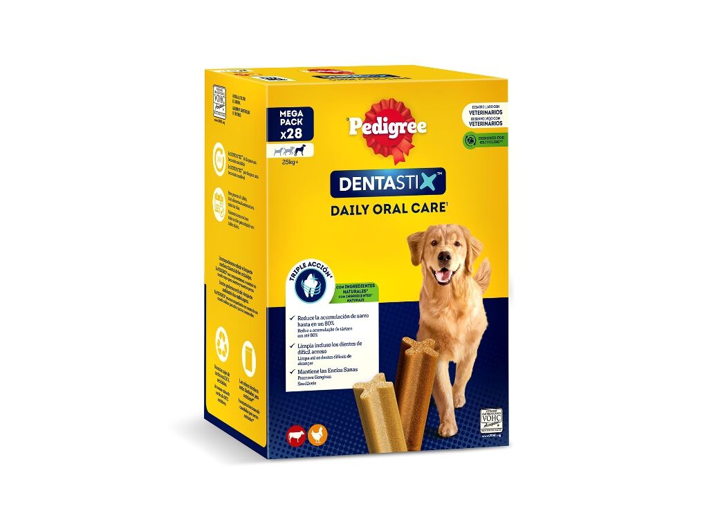 SNACK PARA C&Atilde;O DENTASTIX PEDIGREE RA&Ccedil;A GRANDE 1.08KG 28 UNIDADES image number 0