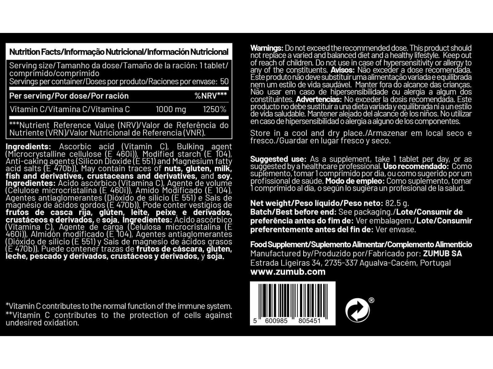 SUPLEMENTO ZUMUB VITAMINA C 50 CAPS image number 1