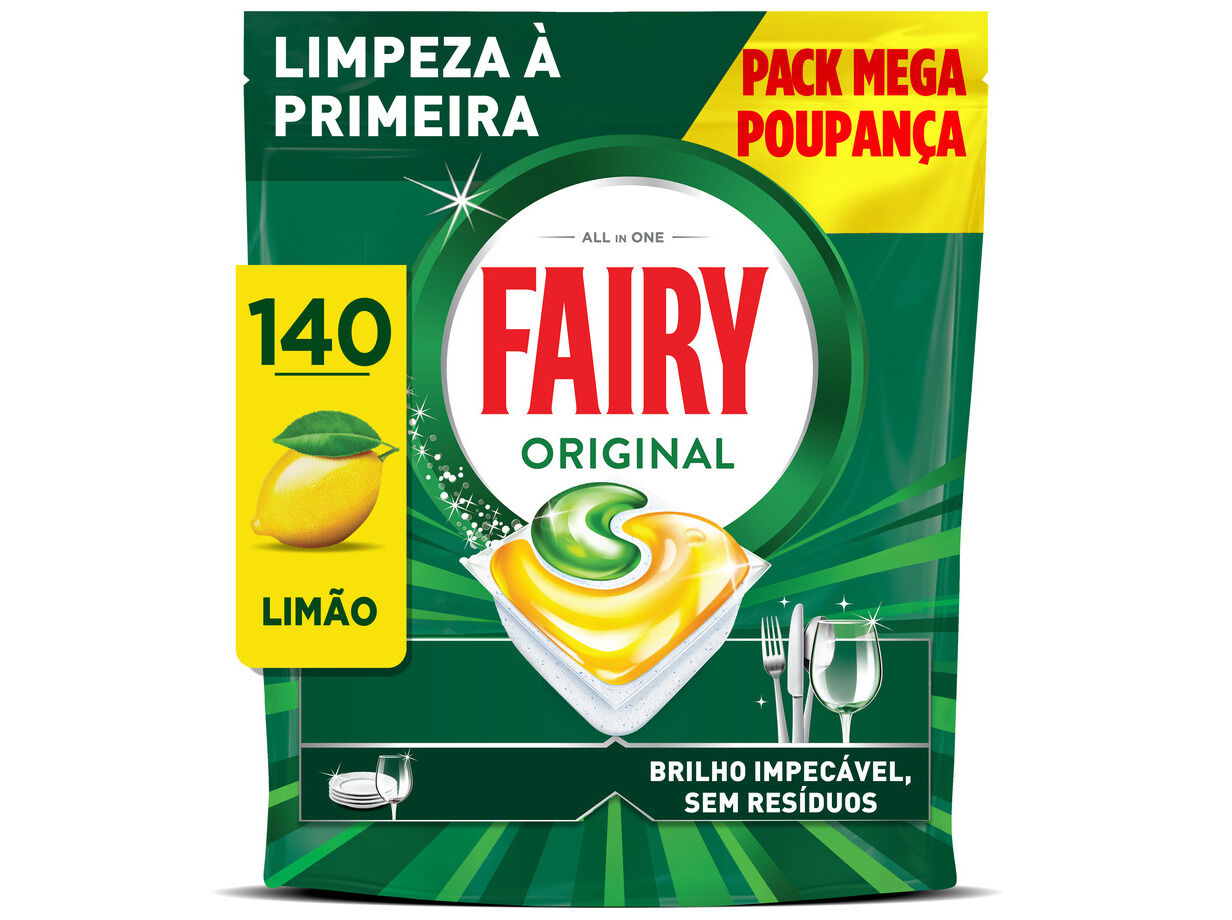 DETERGENTE LOI&Ccedil;A M&Aacute;QUINA FAIRY TUDO EM UM ORIGINAL LIM&Atilde;O 140P image number 0