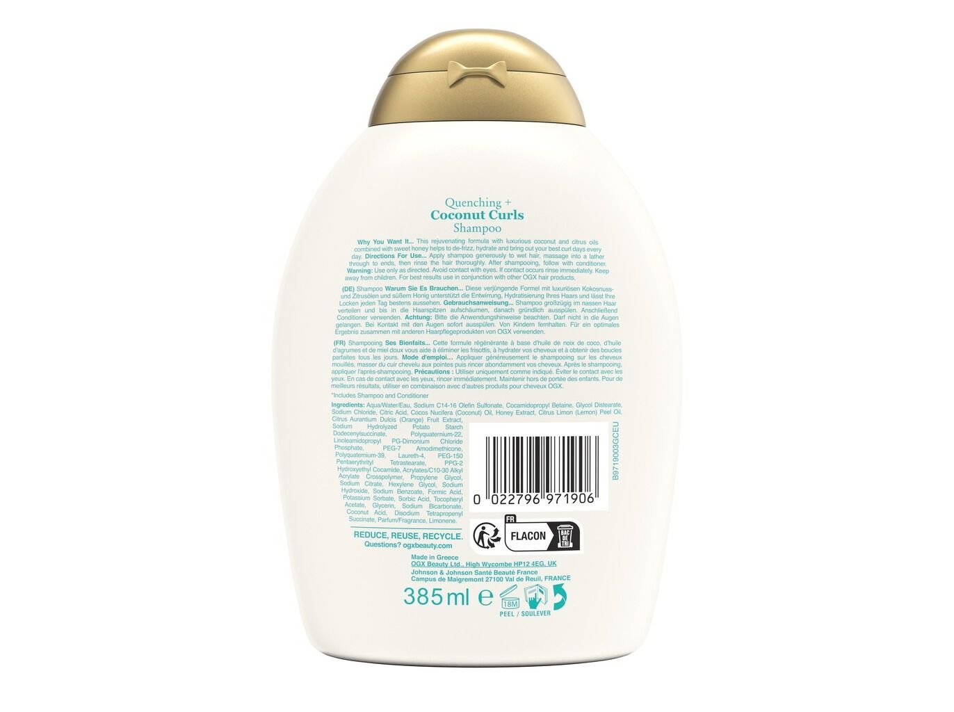 CHAMP&Ocirc; OGX COCONUT CURLS SEM SULFATOS 385ML image number 2