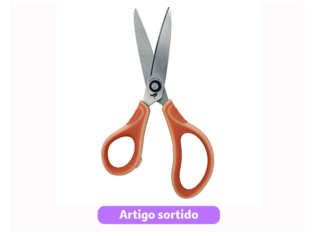 TESOURA PARA ESQUERDINOS AUCHAN 17CM BI-MATERIAL CORES SORTIDAS image number 1