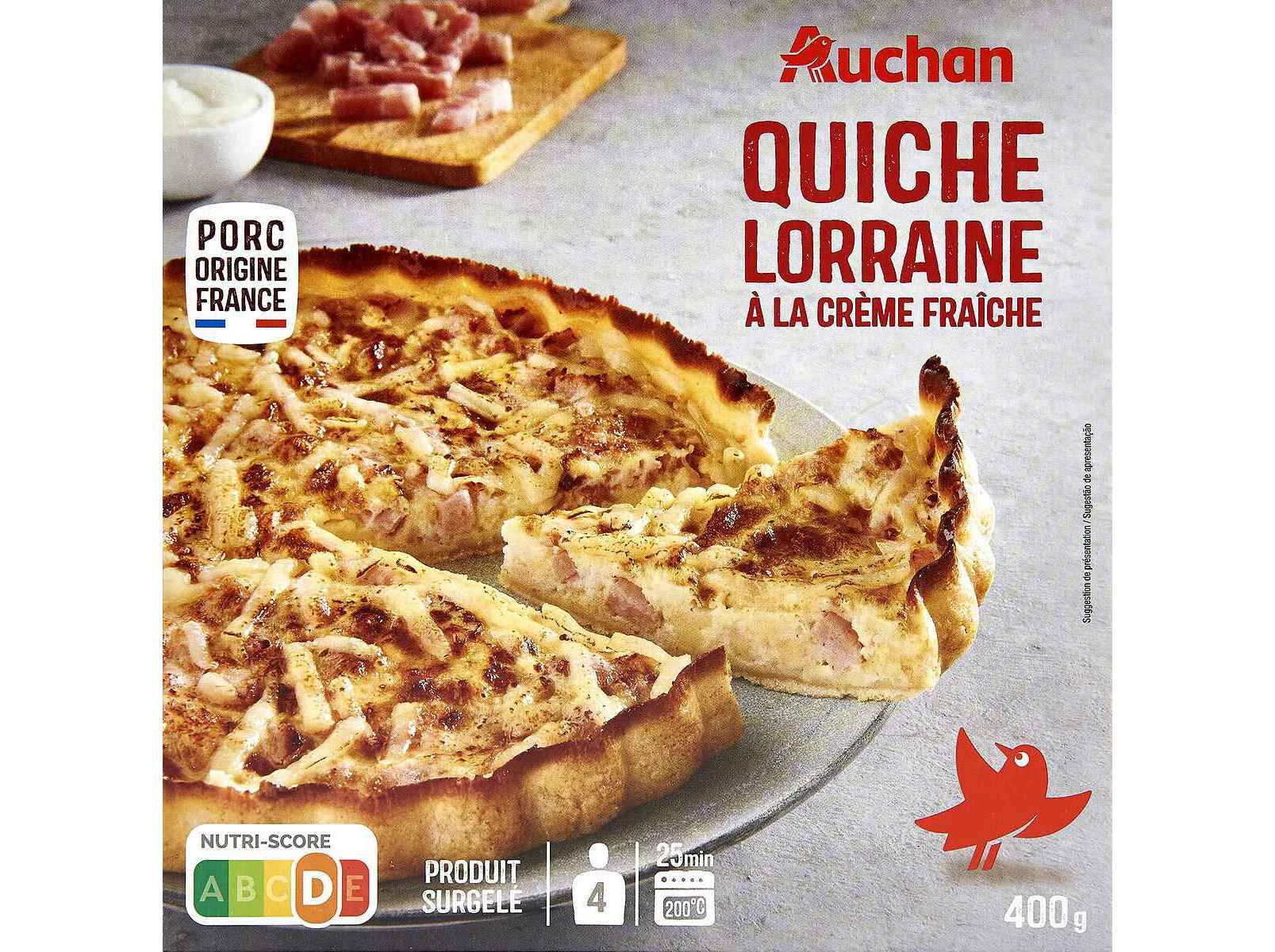 QUICHE LORRAINE AUCHAN &Agrave; LA CR&Egrave;ME FRA&Icirc;CHE 400G