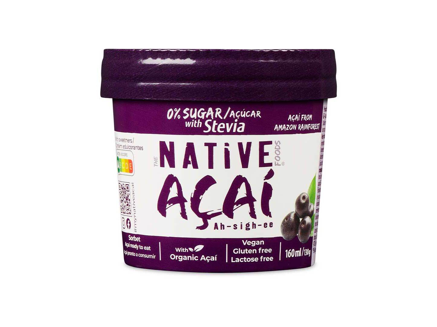 POLPA NATIVEDE FRUTA A&Ccedil;A&Iacute; ZERO A&Ccedil;&Uacute;CAR 160ML image number 0