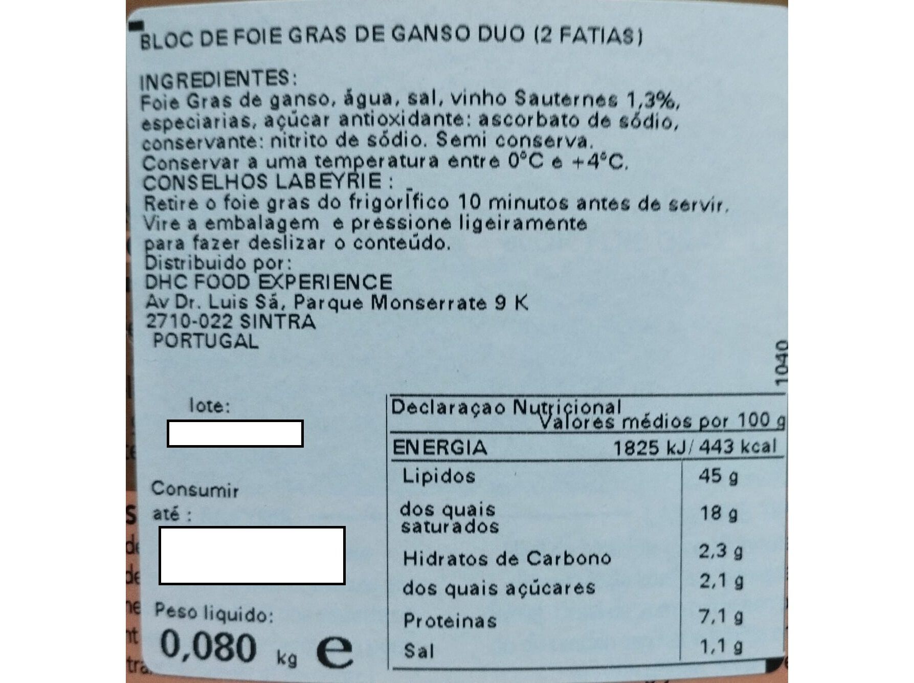 FOIE GRAS DE GANSO LABEYRIE 80G image number 1