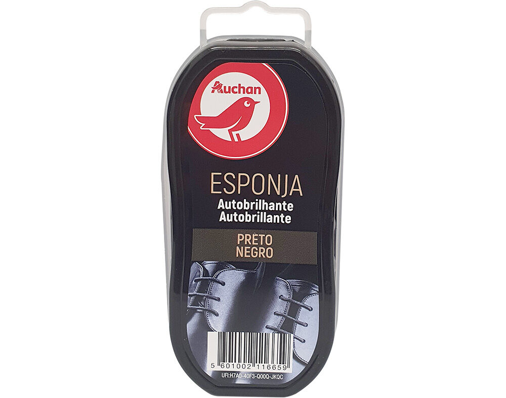 ESPONJA CAL&Ccedil;ADO AUCHAN AUTOBRILHANTE PRETO UN