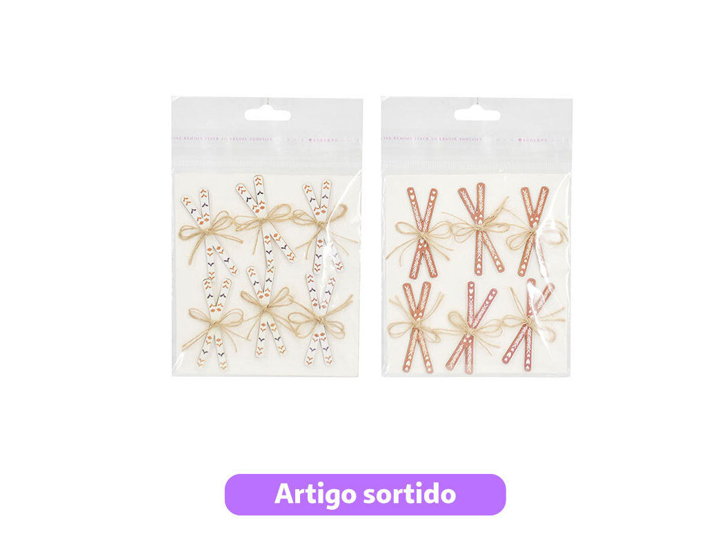 CONJUNTO 6 ESQUIS ACTUEL MADEIRA 2.5X6CM MODELOS SORTIDOS image number 0