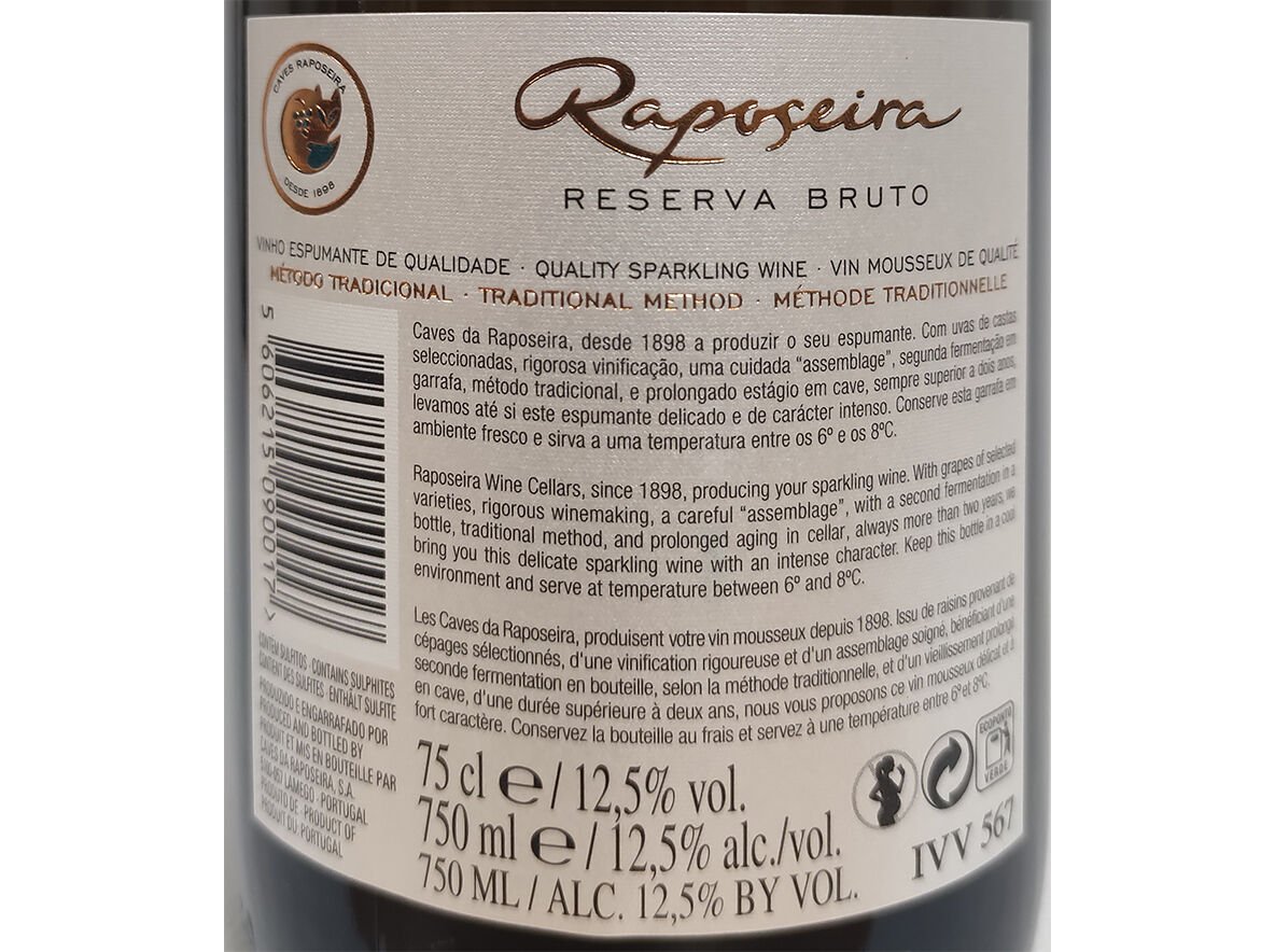 ESPUMANTE RAPOSEIRA RESERVA BRUTO 0.75L image number 1