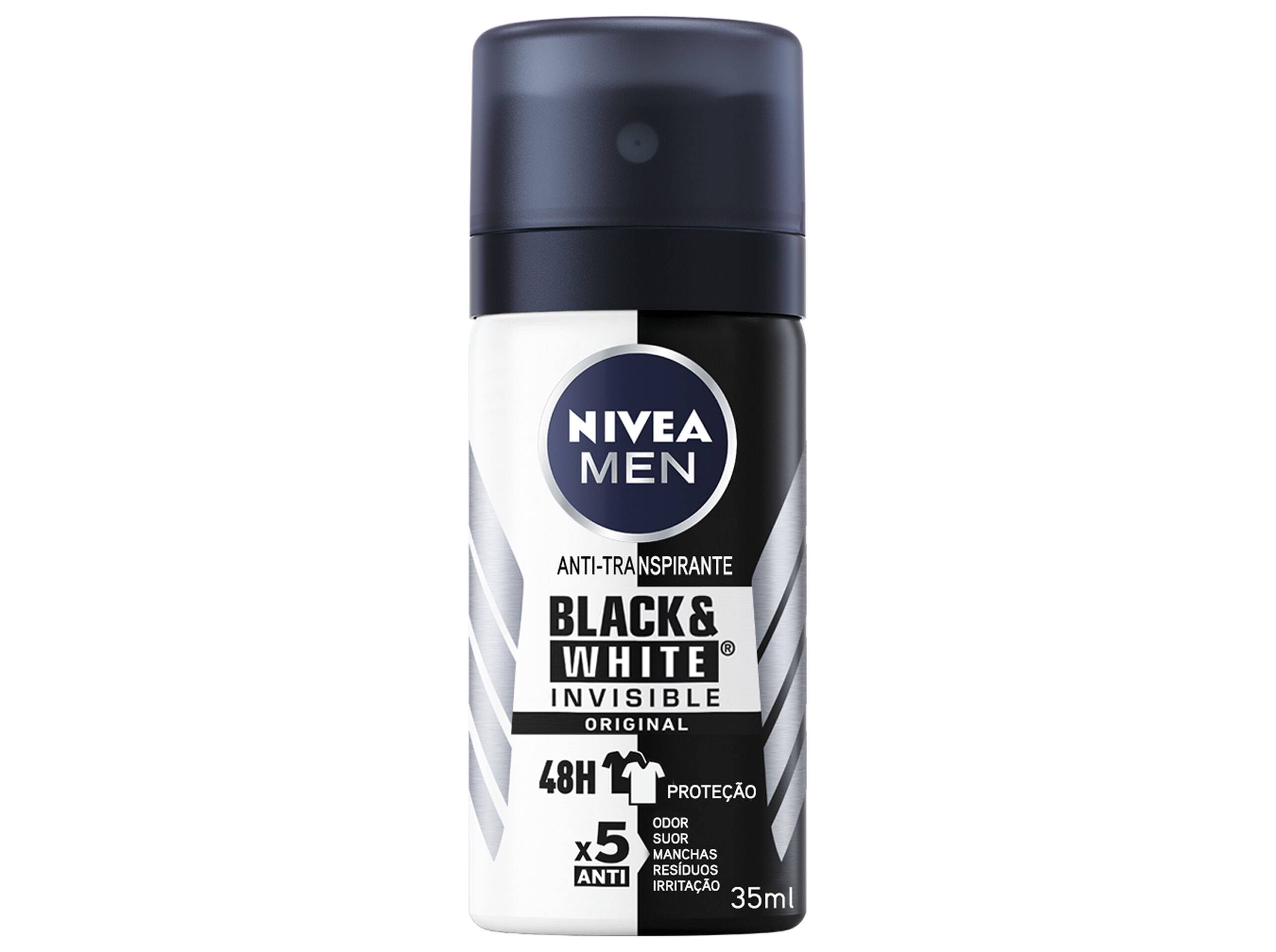 Desodorizante Spray Mini Invisible Black & White NIVEA MEN 35 ml image number 0