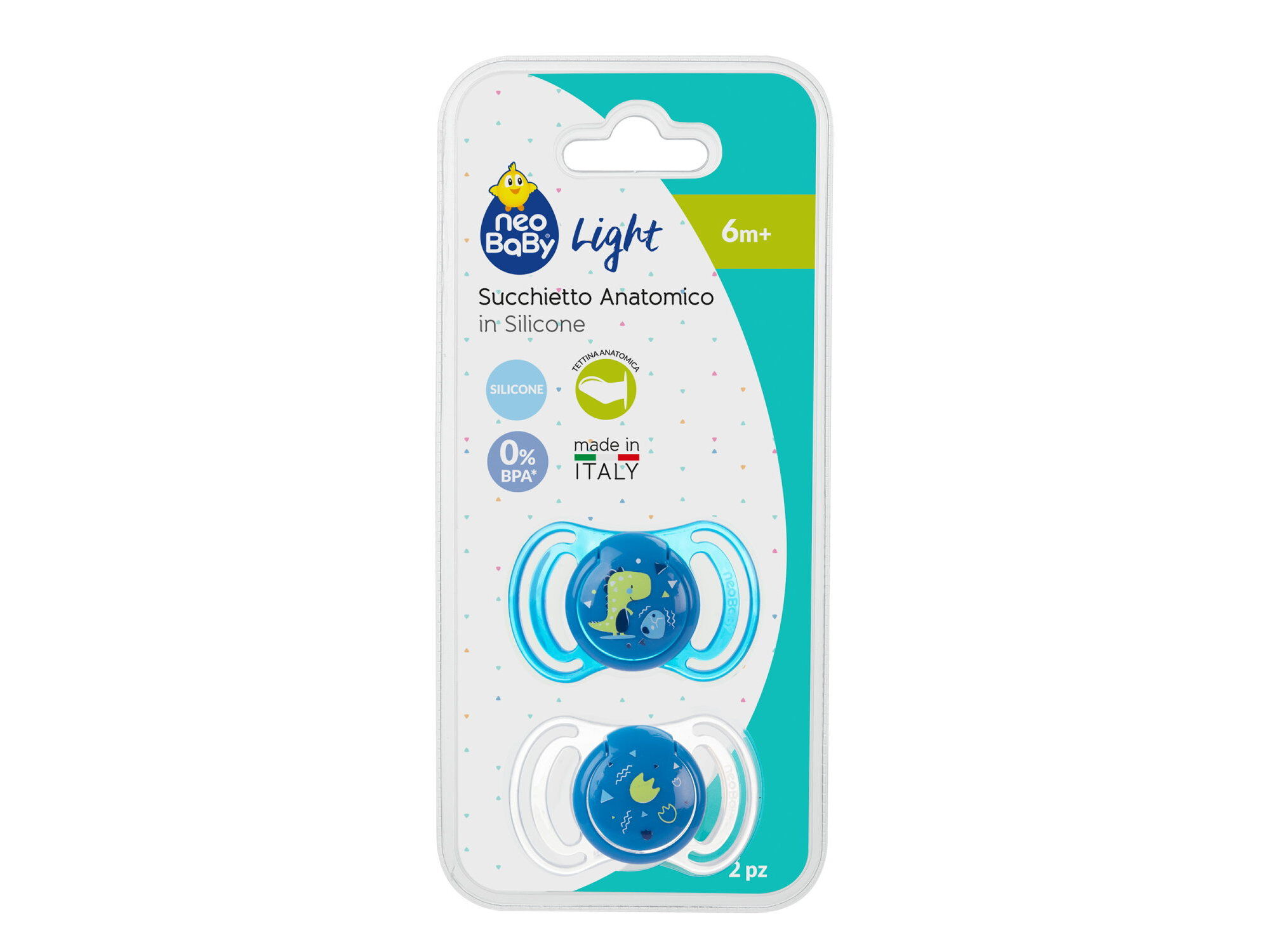 PACK 2 CHUCHAS SILICONE 6M+ NEO BABY AZUL image number 0