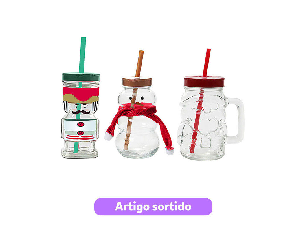 COPO VIDRO COM PALHINHA ACTUEL QUEBRA-NOZES 33CL MODELOS SORTIDOS