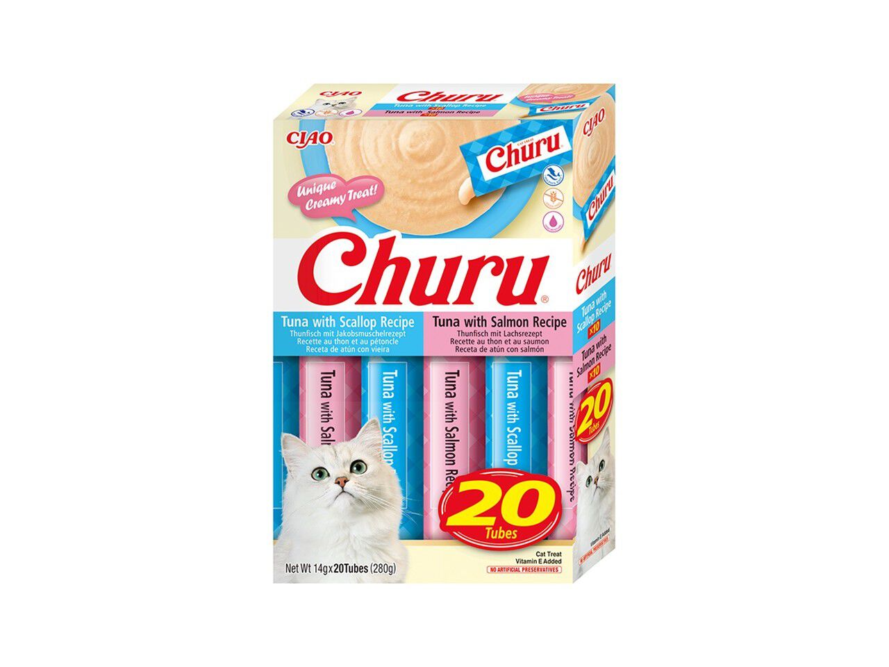 SNACK GATO CIAO CHURU ATUM VARIETY 20X14G image number 0